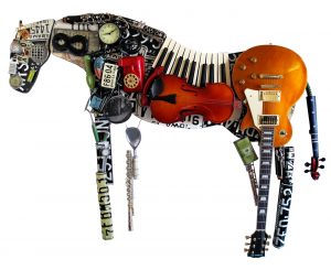 Equus Golden Concerto sculpture by artist Ben Kikuyama
