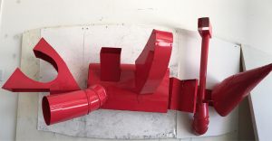 Munoz Red - An Aluminum Sculpture by Ben Kikuyama - Ridley Ozo Series